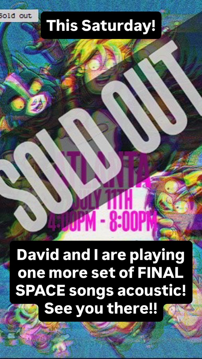 AndrewGcomposer's tweet photo. This Saturday! David and I will be at the Atlanta book signing for “The Final Chapter”, playing a set of FINAL SPACE songs acoustic. See you there! #olanrogers #finalspace #thefinalchapter #booktour #atlanta #composer #graphicnovel https://t.co/mhmFERBUMw