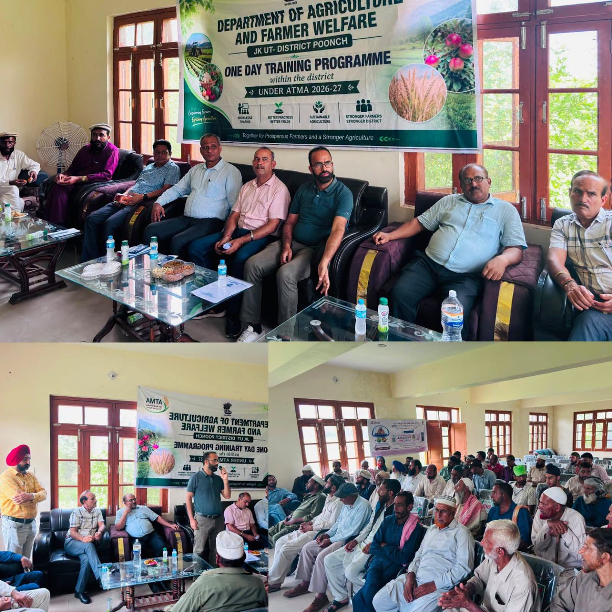 DICPoonch's tweet photo. Agriculture Dept. Poonch held a one-day ATMA farmer training at Lower Jhullas — experts from Horticulture, Animal Husbandry, KVK &amp; banks shared modern farming, crop insurance &amp; govt schemes. Farmers pledged to adopt scientific &amp; sustainable practices. #Poonch #ATMA @diprjk https://t.co/sYNLvwBSEh