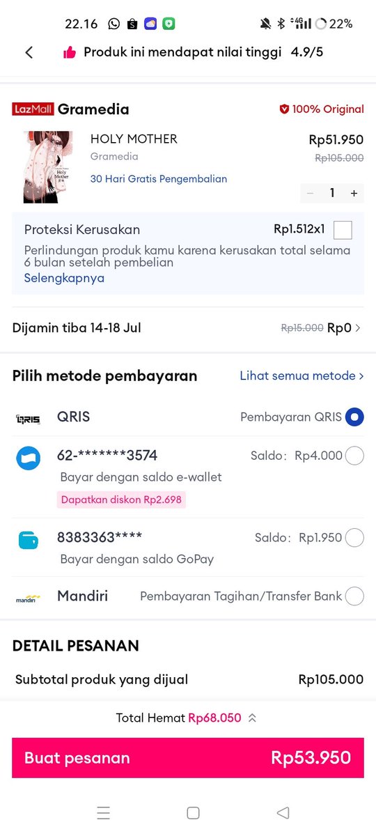 hadessbe's tweet photo. @capriswun Haloo kak aku open jastip lzda, barangkali minatt holy mother disc 30% jadi 58.950 inc fee https://t.co/BFea7XJE4R