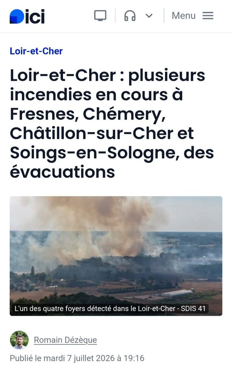 FranceRsistanc1's tweet photo. 🇫🇷👁️⏰ Vous pensiez que l'incendie dans le Loir-et-Cher était une coïncidence ???

Connaissez vous le projet de parc photovoltaïque au sol prévu 

Bien sûr les habitants locaux étaient contre le projet mais comme toujours le hasard fait bien les choses...🔥 https://t.co/T39Whwo9lB
