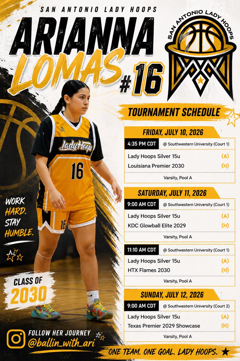 ballin_with_ari's tweet photo. Come see @SALadyHoops at the @showcasehoops_ tournament this weekend at @SouthwesternU https://t.co/a9vcblmjj0