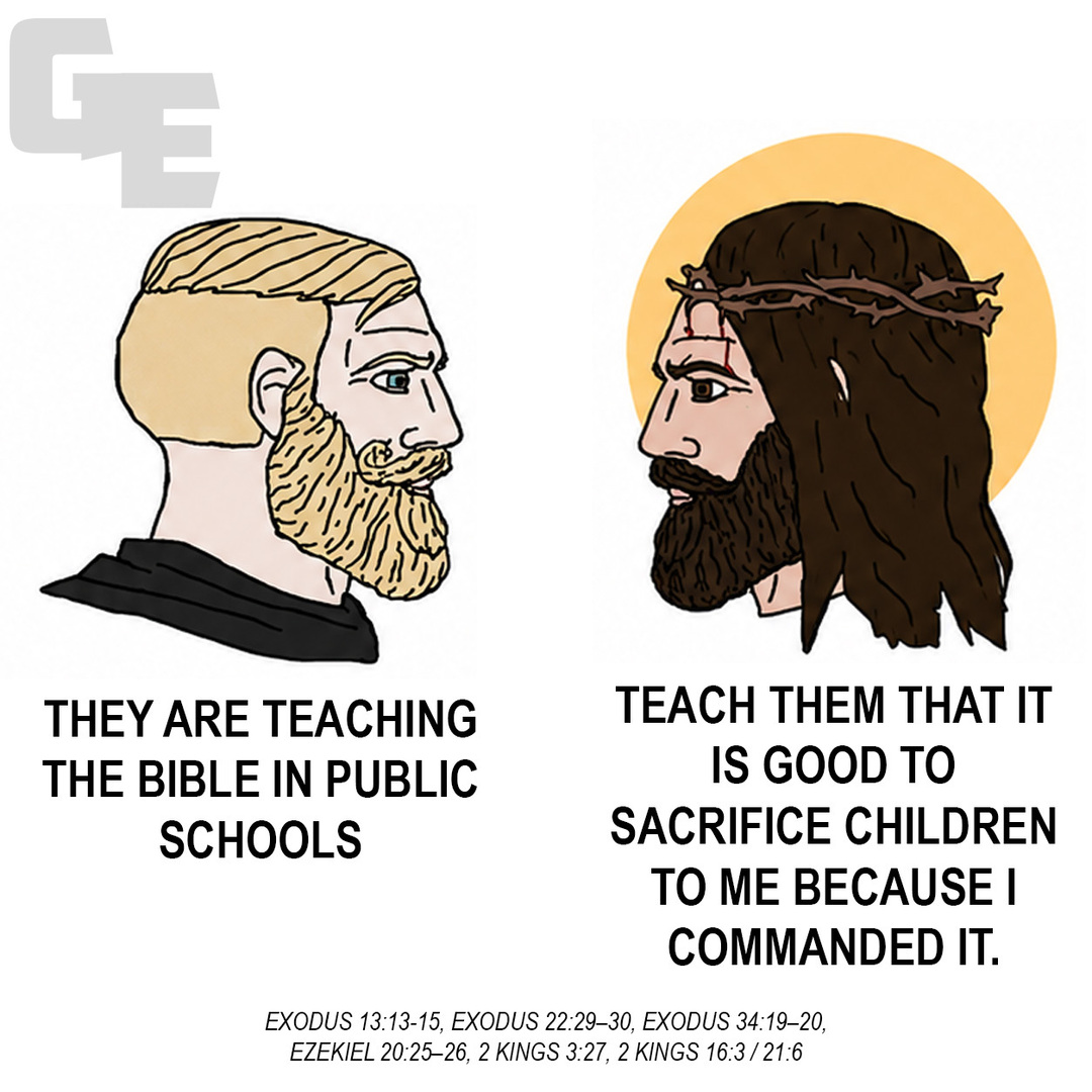 GodlessEngineer's tweet photo. Several scholars have pointed out how Yahweh required Israelites to sacrifice their firstborn sons to God. The Israelites often engaged in the same acts as the people they were supposedly stopping from doing. https://t.co/uCjsTnJTtC