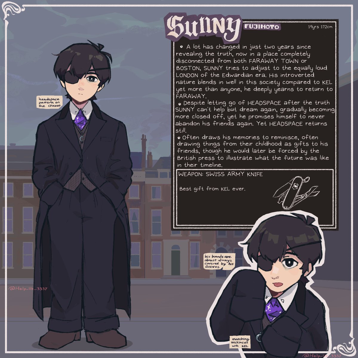 Help_Us_3337's tweet photo. (1/2) OMORI ANTEBELLUM AU chracter sheets !!!
Camping trip went south and now they unwittingly time traveled to 1913 London, what could possibly go wrong?
#omori #omoriau #omoriAntebellumAU #omorisunny #omorikel #omoribasil #omoriaubrey #OMORIFANART #omoriart #omoritwt https://t.co/6LPWzDvC3y