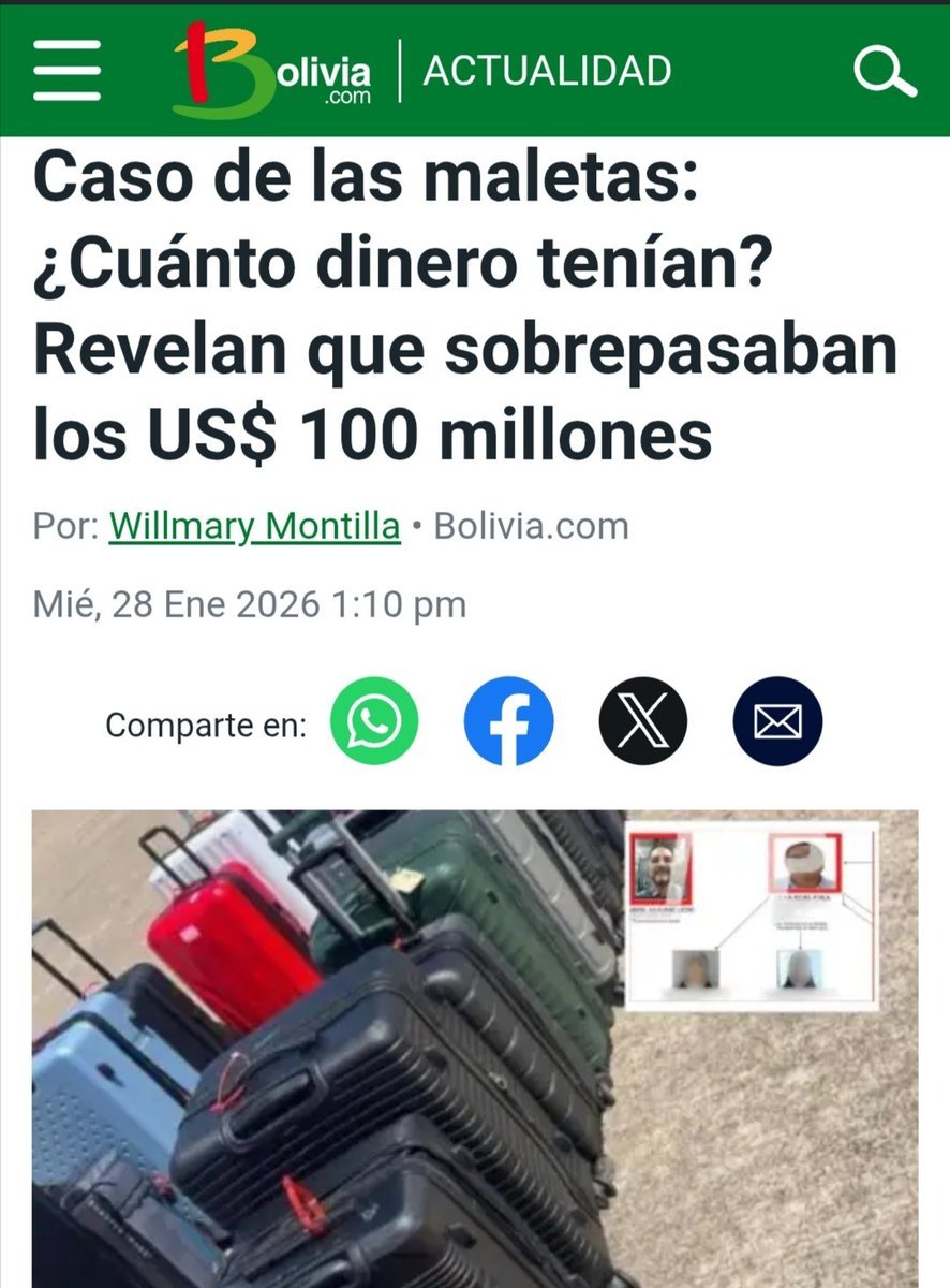 ClauSorucopress's tweet photo. No se olviden que en este país SE "PERDIERON" 32 MALETAS CON 100 MILLONES DE DÓLARES https://t.co/rOvaZYmEkj