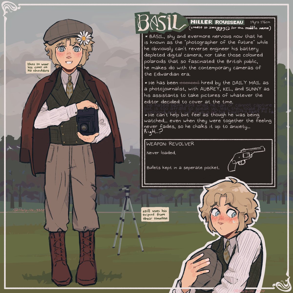 Help_Us_3337's tweet photo. (1/2) OMORI ANTEBELLUM AU chracter sheets !!!
Camping trip went south and now they unwittingly time traveled to 1913 London, what could possibly go wrong?
#omori #omoriau #omoriAntebellumAU #omorisunny #omorikel #omoribasil #omoriaubrey #OMORIFANART #omoriart #omoritwt https://t.co/6LPWzDvC3y