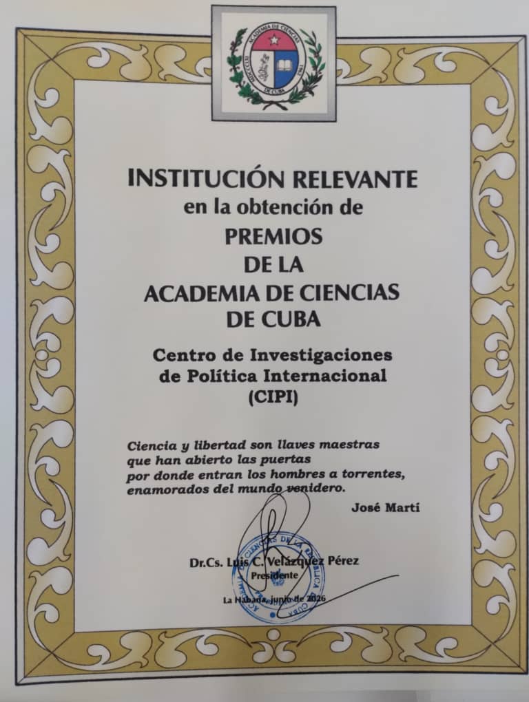 CIPICuba's tweet photo. Muchas gracias a la Academia  @ciencias_cuba por este reconocimiento al @CIPICuba como institución relevante en la obtención de premios de esa institución. Felicitaciones a los investigadores que han sido merecedores de esta importante distinción #CubaEsCiencia https://t.co/Qt8sHMjNLw