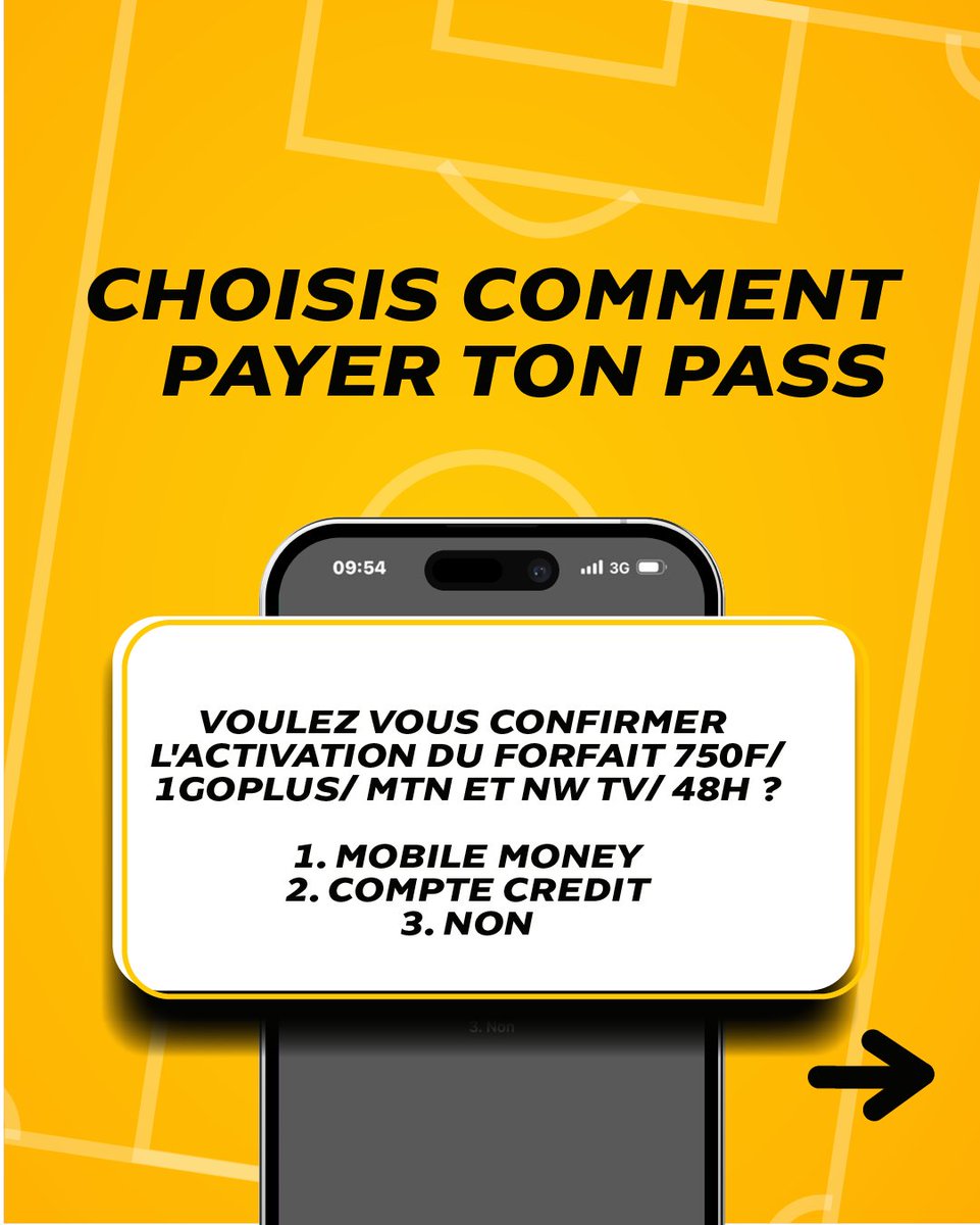 MTNBenin's tweet photo. Marre de manquer le début des matchs à cause de l'activation de ton pass ?
Bonne nouvelle : le parcours a été simplifié pour toi. 😎
Suis simplement les étapes indiquées et reste branché sur chaque moment décisif.
#MTNBenin #MTNTV #NewWorldSport #FootballTime #ToutDonnerEnsemble https://t.co/vbyyZfU74U