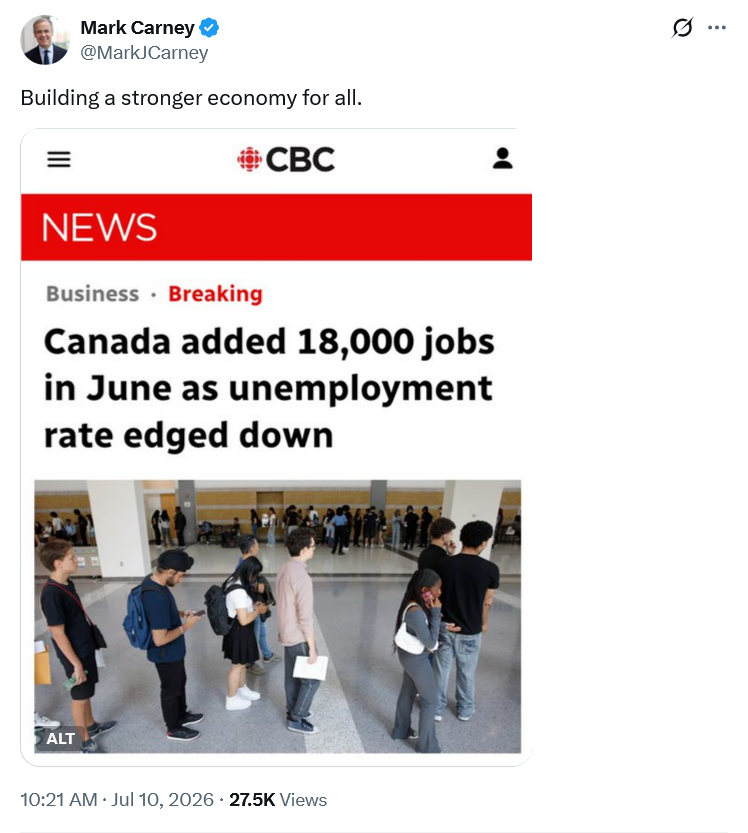 gmforbes35's tweet photo. Annnnnnnd right on cue.

"Building a stronger economy for all". 

With 18,000 temporary part time summer jobs in hospitality, food services and recreation that will be gone come September.

How do people keep falling for this assclown's constant bullshit? https://t.co/efZeSw1MV5