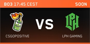 LPHGamingcz's tweet photo. Here we go again🚶‍♂️
It's rematch time in the Exort series 29!

@csgopositive vs LPH Gaming

⏰ 17:45 CEST
📺 https://t.co/egtfZd957u https://t.co/KwXdeo3VgE