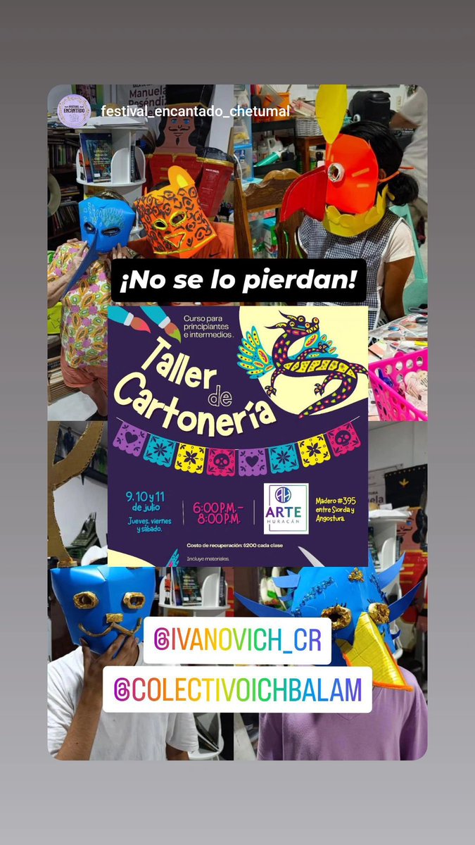 IvanCarrilloRio's tweet photo. Primer día del taller de Cartonería en el Estudio Arte Huracán. 

Clase 1. Máscaras. 
Clase 2. Catrinas. 
Clase 3. Alebrijes. https://t.co/SScq4FTB7i
