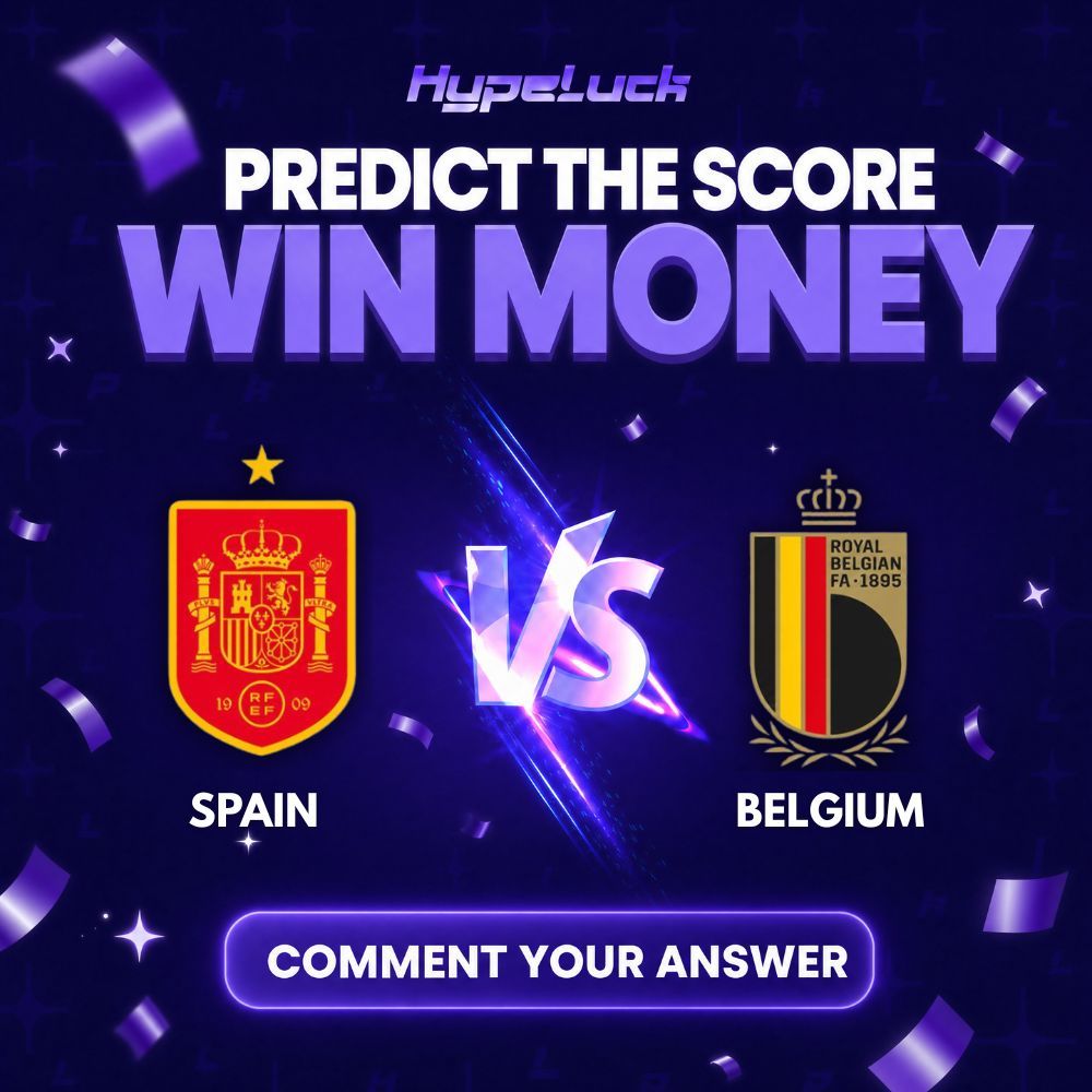 hypeluckcom's tweet photo. Spain take on Belgium tomorrow in the World Cup Knockouts. 🔥👀

To celebrate were giving away $10 to one random person who guesses the score correctly. 

Like + RT to boost your chances. https://t.co/EUc9kfjR0y