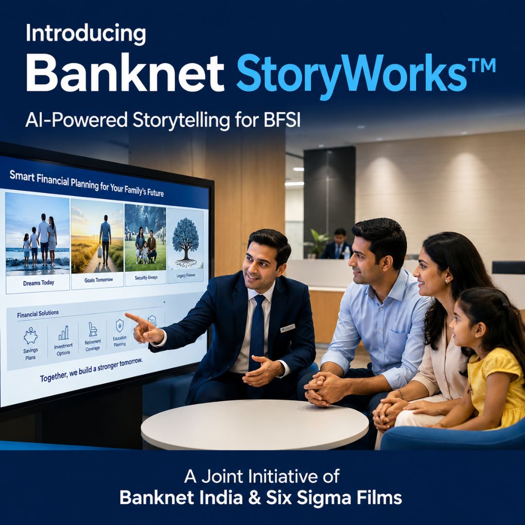 anuraagkhanna's tweet photo. Banknet StoryWorks™ - India's First AI-Powered Storytelling Initiative for BFSI. More: https://t.co/hIE6fo5BTD? An Initiative of @banknet &amp; @sixsigmafilms 

#BanknetStoryWorks #Storytelling #BFSI #AI #FinancialServices #Insurance #Banking #fintech #mutualfunds #BrandStrategy https://t.co/ErIxOevdD8