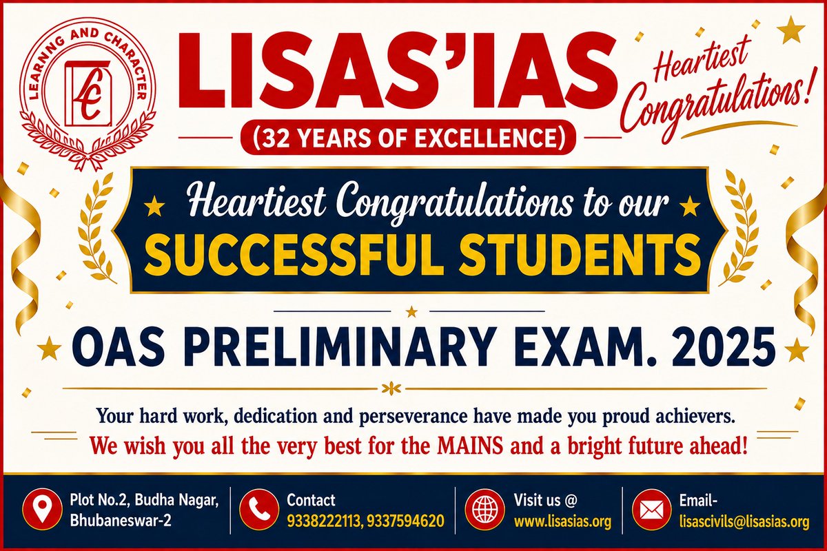 lisascivils's tweet photo. Heartiest Congratulations to Our Successful Students on Cracking the OAS Preliminary Exam 2025! 🎉👏
#lisasias https://t.co/IB0LdjMDoW