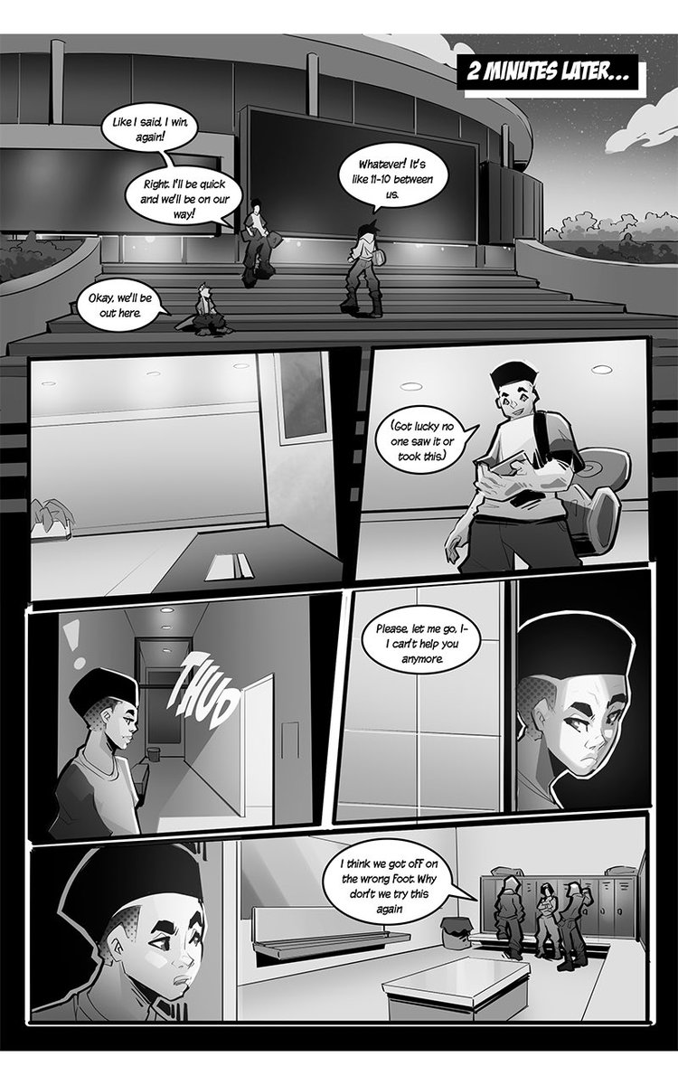 Air_Boards's tweet photo. Zack stumbles upon a conversation he probably shouldn’t have heard. What happens next? Find out in the latest installment of Air Boards. Out of Webtoons Now! https://t.co/H1bsiOZSRk