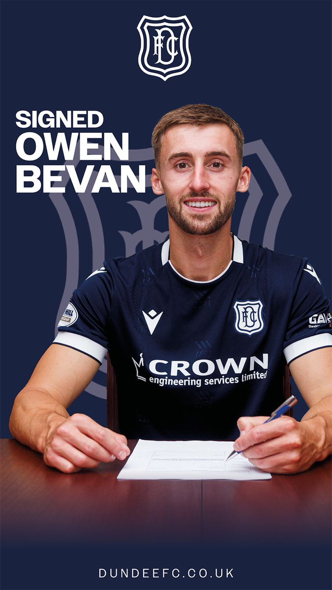 DundeeFC's tweet photo. Dundee Football Club is delighted to announce the signing of defender Owen Bevan on a two-year contract, with the Club holding the option to extend the deal by a further year, subject to Scottish FA clearance and international approval.

Read more: https://t.co/OsqQovTLcJ https://t.co/gyQ9kgt6VX