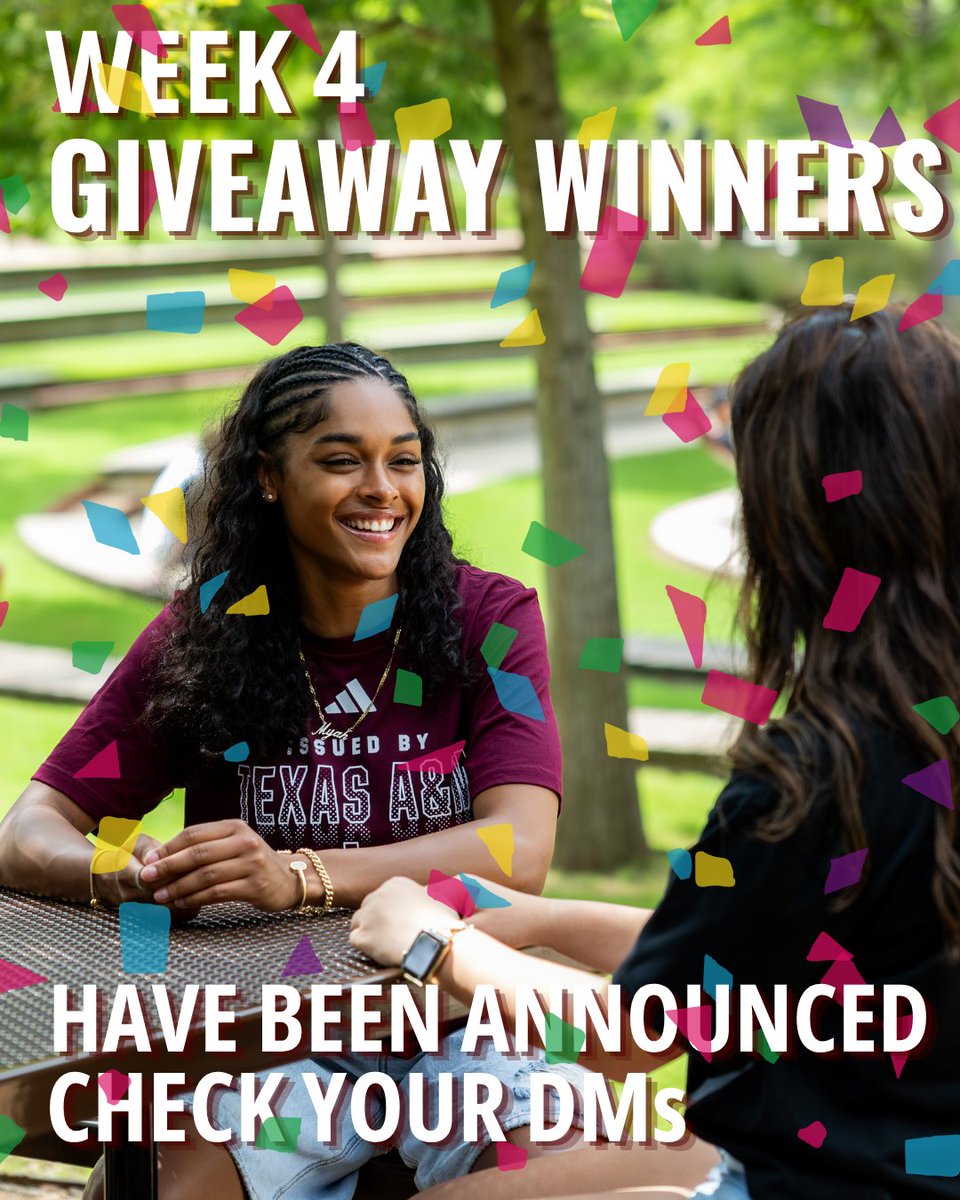 TAMUResLife's tweet photo. Week 4 winners have been announced! Check your DMs and thank you to everyone who participated in our mid-summer giveaway!

#ResidenceLife #TAMU #AggiesLiveOn #TAMUGiveaway https://t.co/dUkrG9qiTF