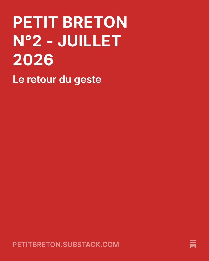 JeanFab1's tweet photo. Petit Breton N°2 - Le retour du geste.
Petit Breton, la newsletter bimensuelle du Sud-Finistère.
Ce qui bouge, avant que ça se voie.
https://t.co/JARuW5rz7w

#PetitBreton #Finistere #Bretagne #Territoire #Artisanat #Marketingterritorial https://t.co/Gg2hJ2Je1w