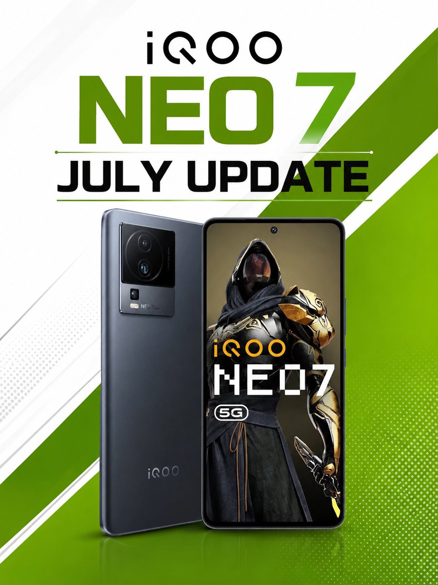 RVAGamingg's tweet photo. iQOO Neo 7 July Update Started To Rollout ✨😍

* Optimized audio parameters
* Optimized third-party app
* July 2026 Google security patch

#iqoo #iQOONeo7 #OriginOS https://t.co/su6zJxmwFK