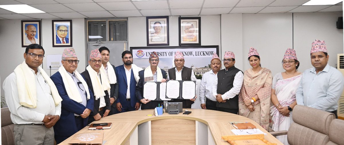 foetlkouniv's tweet photo. The @foetlkouniv, @lkouniv under the leadership of Hon'ble VC Prof. J. P. Saini, has signed an MoU with Lumbini Technological University, Nepal, led by Hon'ble VC Prof. Binod Prashad Dhakal, to foster joint research, faculty &amp; student exchange, innovation &amp; academic excellence. https://t.co/BHcaxvZ0mC