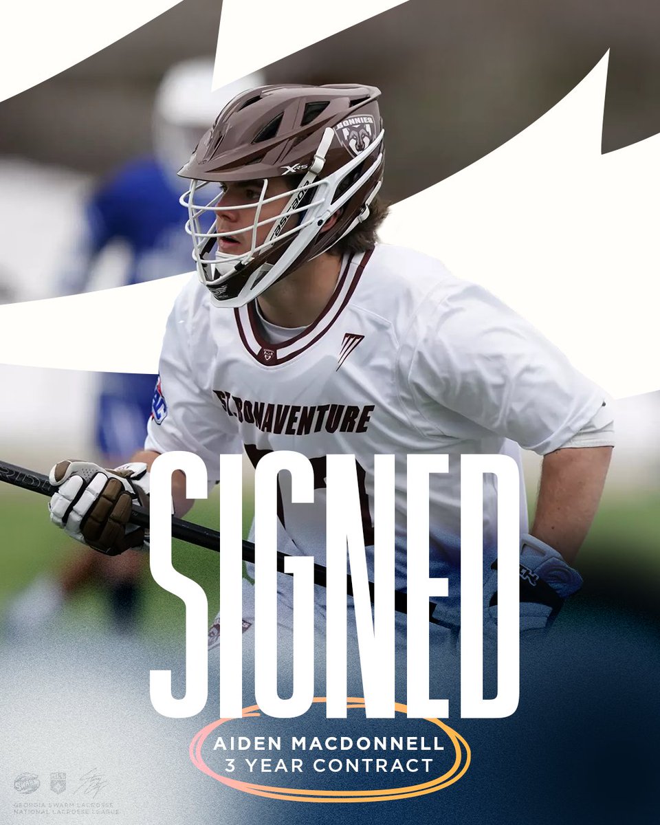 GeorgiaSwarmLAX's tweet photo. The Georgia Swarm have signed defenseman Aiden MacDonell to a three-year contract.

MacDonell was selected 26th overall in last year’s NLL Draft out of St. Bonaventure. https://t.co/wnfydJSeVg