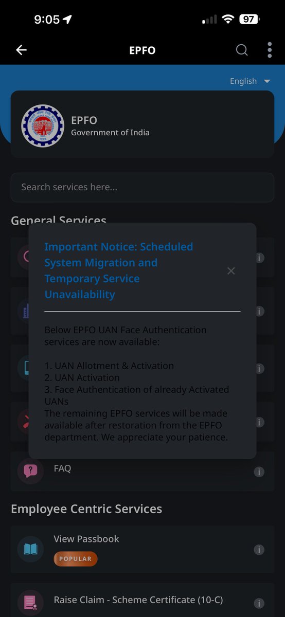 divineprotocol_'s tweet photo. @officialepfo I am seeing your services are down for more than 5 days. 
I am trying to fetch my balance but your system look totally down. How can this be ignored? How many days your tech team takes for migration or maintenance activities? Your department has no sense of urgency. https://t.co/zoXeJQaylQ