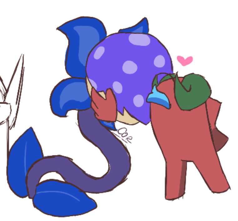 C0RALR33FS's tweet photo. CORAL WAS SO CUTE WITH THE LIVING PLANTS DUDEE #rodamrix #rodamrixfanart #amongus #amongusart https://t.co/K55YEqT6R3