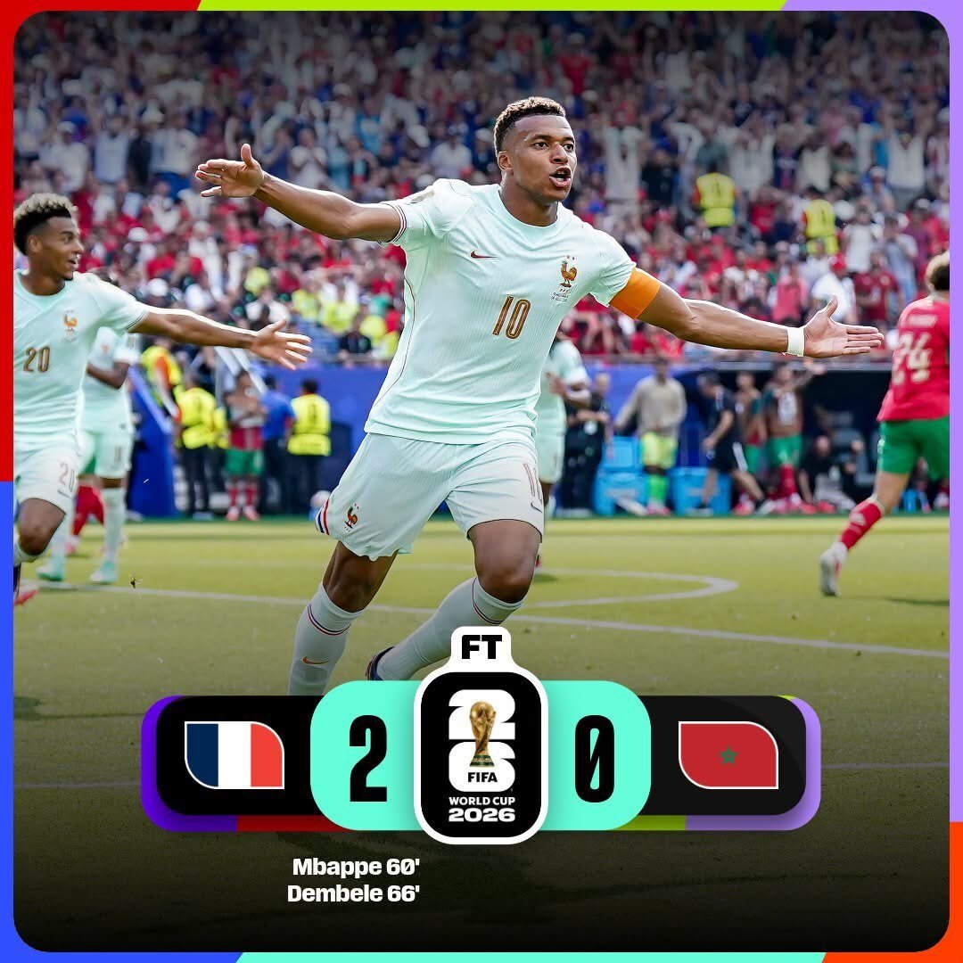 OKHASEME1's tweet photo. DiDIER DESHAMPS HAS THIS TO SAY AFTER THE WORLD CUP VICTORY AGAINST MOROCCO

"We lacked efficiency and had this penalty saved in the first half, several chances, but there was never any doubt, especially not Kylian... We have done everything right to pin them. We suffocated them and made them run. Then they were just tired."

MOROCCO

 "It’s a young team. Many of their players have only 10 or 15 international caps... that makes me believe Morocco will have a future with a smile."

 "The collective always comes before everything else. Everyone is committed, whether they're on the pitch or not."

"We’re only in the semi-finals. We mustn’t think we’ve already reached the top. There’s still another difficult step because it’s the World Cup."

What's your thought about this team? Do you see them winning the world cup