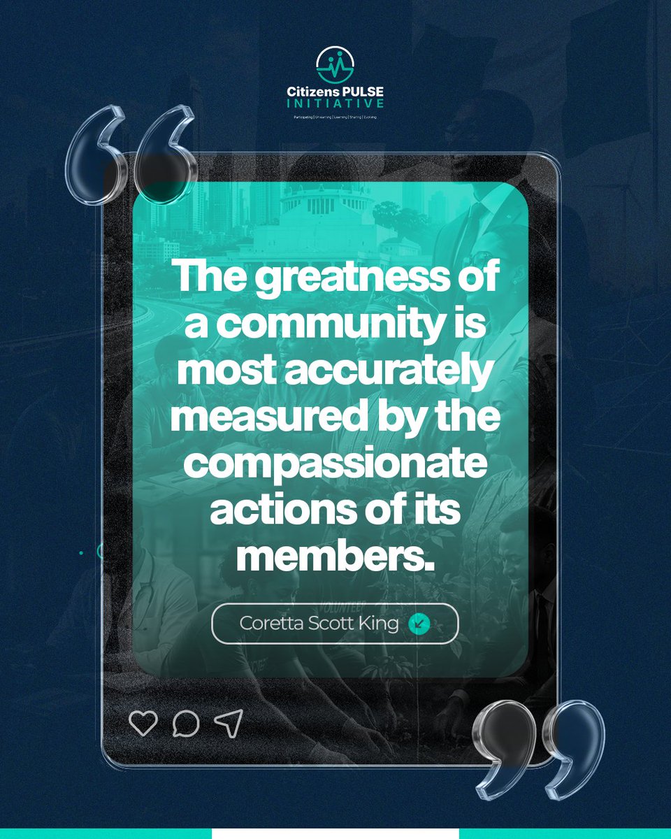 Citizens_PULSE's tweet photo. Nigeria's greatness will not fall from the sky. It will rise from YOU.

What's one civic action you've taken this week?

#CitizensPulse #CitizenParticipation #YouthEngagement #Democracy https://t.co/yJQVjz15lE