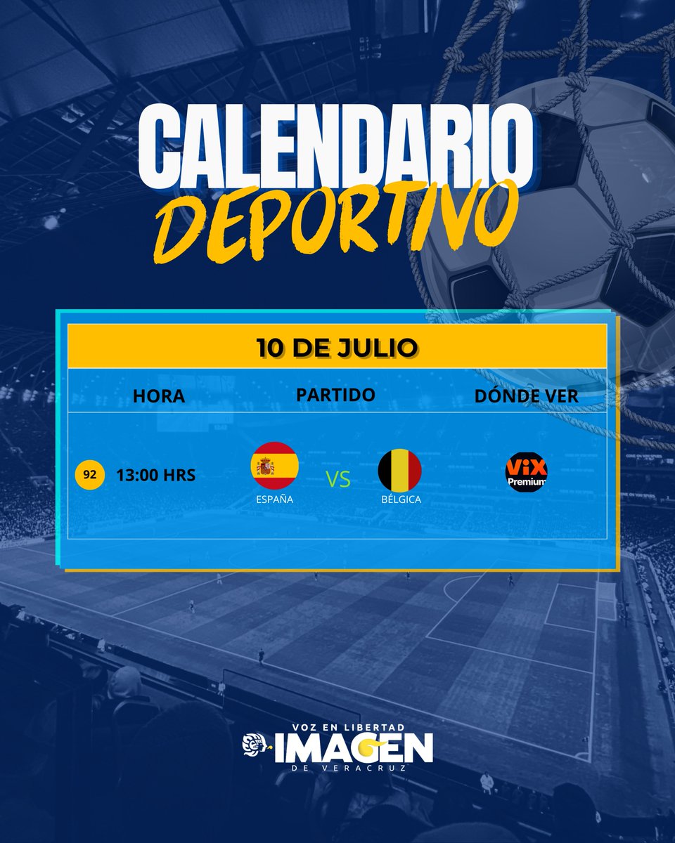 ImagendeVer's tweet photo. ⚽🔥 ¡Arranca la emoción de la máxima fiesta del futbol HOY viernes 10 de julio! 🔥⚽

📺 Consulta la hora y dónde ver el partido en nuestro calendario deportivo 🏆 https://t.co/5mUSebYw1V