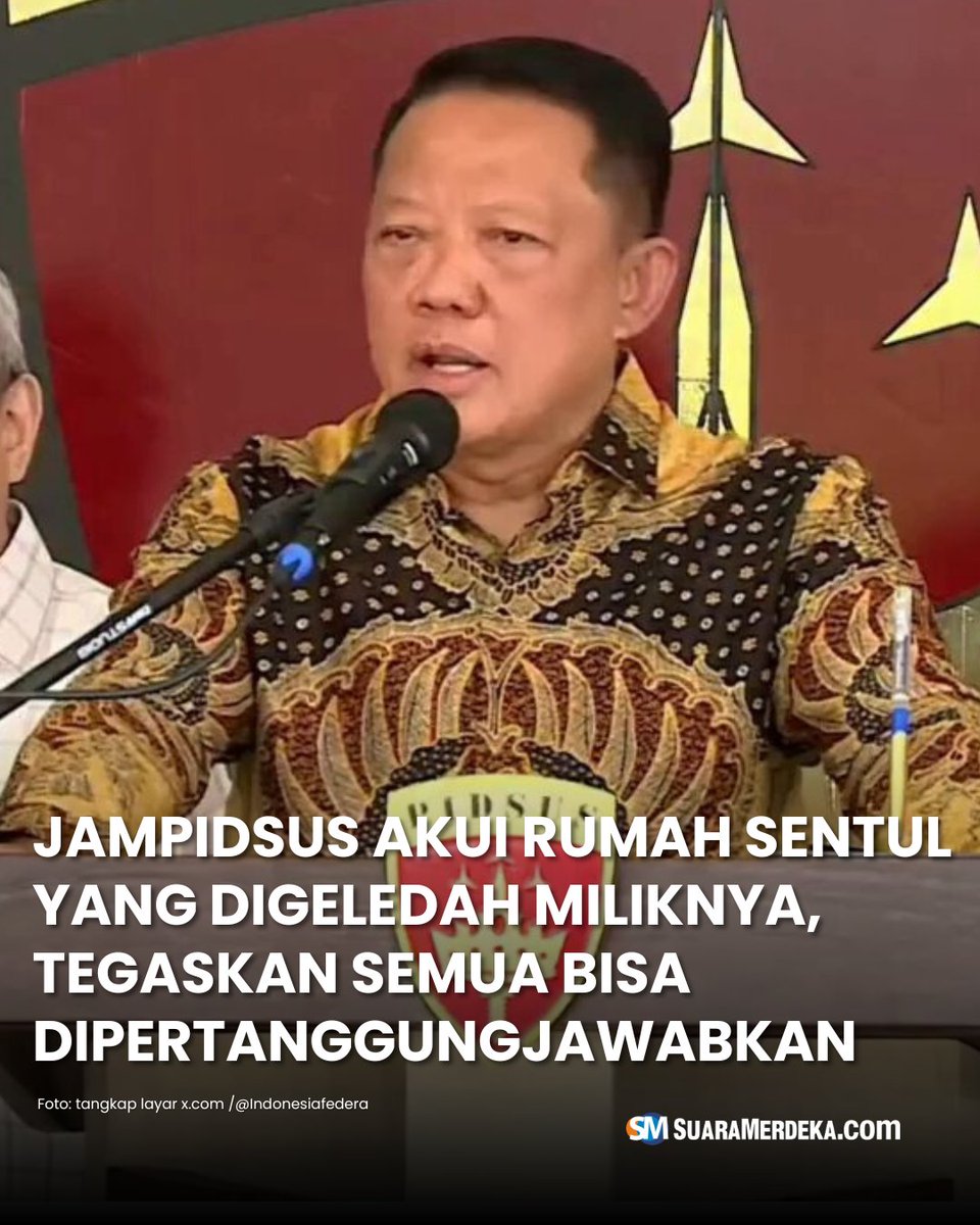 suaramerdeka's tweet photo. Jampidsus Febrie Adriansyah menegaskan tetap menghormati setiap proses penegakan hukum yang dilakukan aparat penegak hukum, termasuk penyelidikan yang menyeret namanya.
https://t.co/bNk2WZLQ1k
#suaramerdeka #jampidsus #sentul #jaksa #febrieadriansyah https://t.co/H7ztcG1Azi