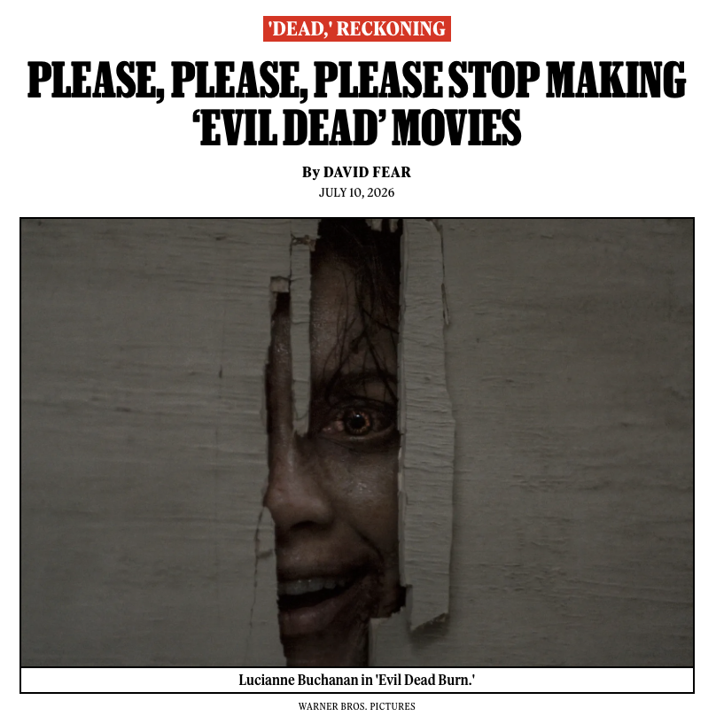 RollingStone's tweet photo. If 'Evil Dead Burn' is where the series is now headed, it's time to give this horror franchise the boomstick. 

REVIEW: https://t.co/mmjZ9PXuYz https://t.co/HvUCNw2Ii0