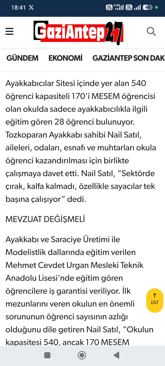 kadirnerkiz33's tweet photo. @okkesozeksi 540 kapasiteli okulda 28 öğrenci mi?  haberin kendi sayfasında yazanı "540 kapasiteli  170 ı MESEM öğrencisi olan okulda sadece 28 i ayakkabıcılıkla ilgili eğitim görüyor" okuyamayanlar Bir bölüme ait öğrenci sayısını okulun toplam öğrencisi gibi haber yapmak nedir https://t.co/pRtZ4d7tKF