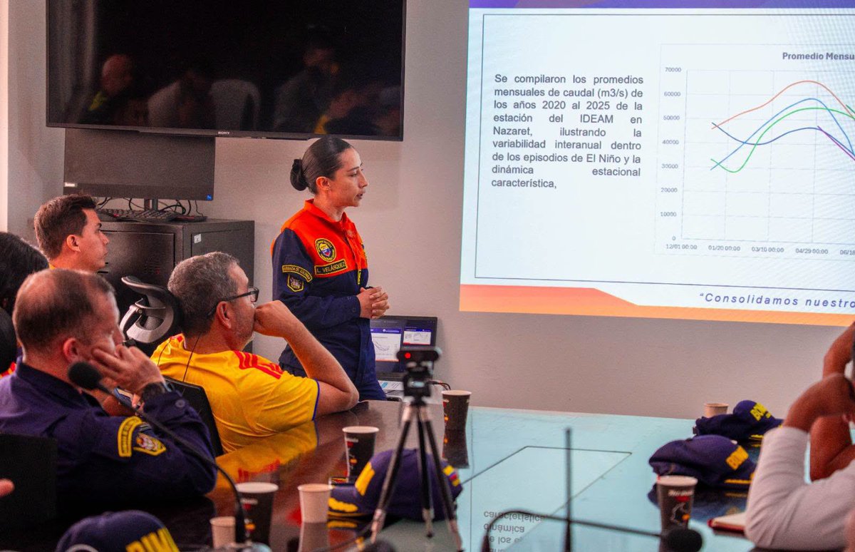 Dimarcolombia's tweet photo. ⚓️En Leticia, la Dimar lideró el Consejo Departamental Extraordinario del Amazonas para fortalecer la preparación frente a los posibles efectos del Fenómeno de El Niño sobre el río Amazonas y así promover acciones preventivas para una navegación más segura. https://t.co/2phJbQbP2P