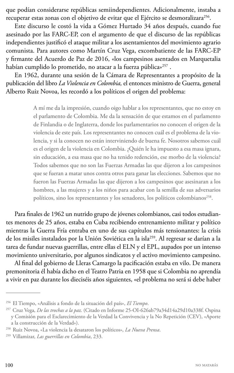 AlejamillerR's tweet photo. Colombia es un eterno dejavú.
El discurso de las "Repúblicas independientes" que hoy repiten Enrique Gómez, Vivían Morales y otros, fué uno de los argumentos para los bombardeos a los campesinos de Marquetalia, El Pato y Riochiquito, que dieron origen a las FARC.
Informe CEV👇🏽 https://t.co/H9xdNmNQC0
