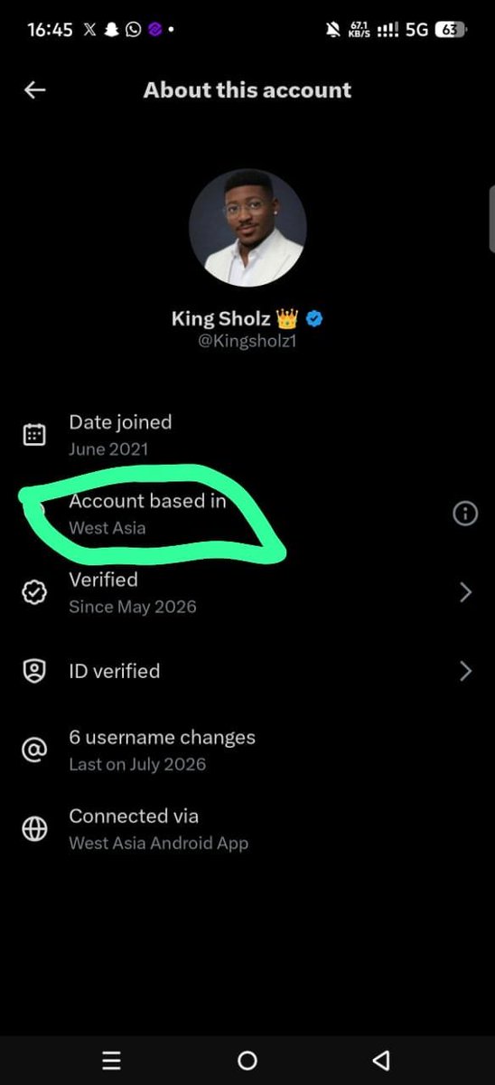 Sironyeka's tweet photo. King shola is in Nigeria 🇳🇬 but how come someone from west Asia claiming to be him? Please report him https://t.co/WWxGeTfYdL