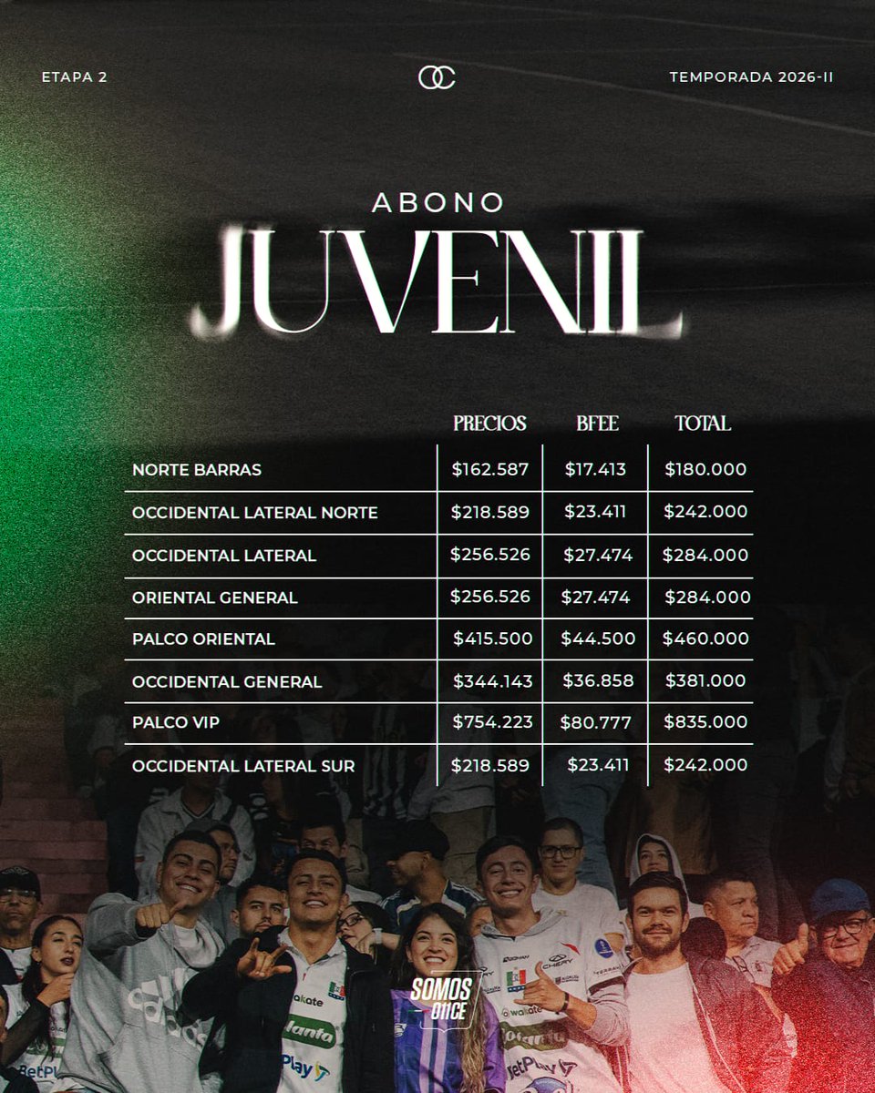 oncecaldas's tweet photo. Tu lugar en la tribuna siempre ha estado aquí, esperándote para vivir noventa minutos de pura identidad y tradición 🏟️⚡
¡Ponte la camiseta, asegura tu abono y demuestra con orgullo quiénes somos! 🇮🇹🔥

#SomosOnce https://t.co/42ASD6G2mq
