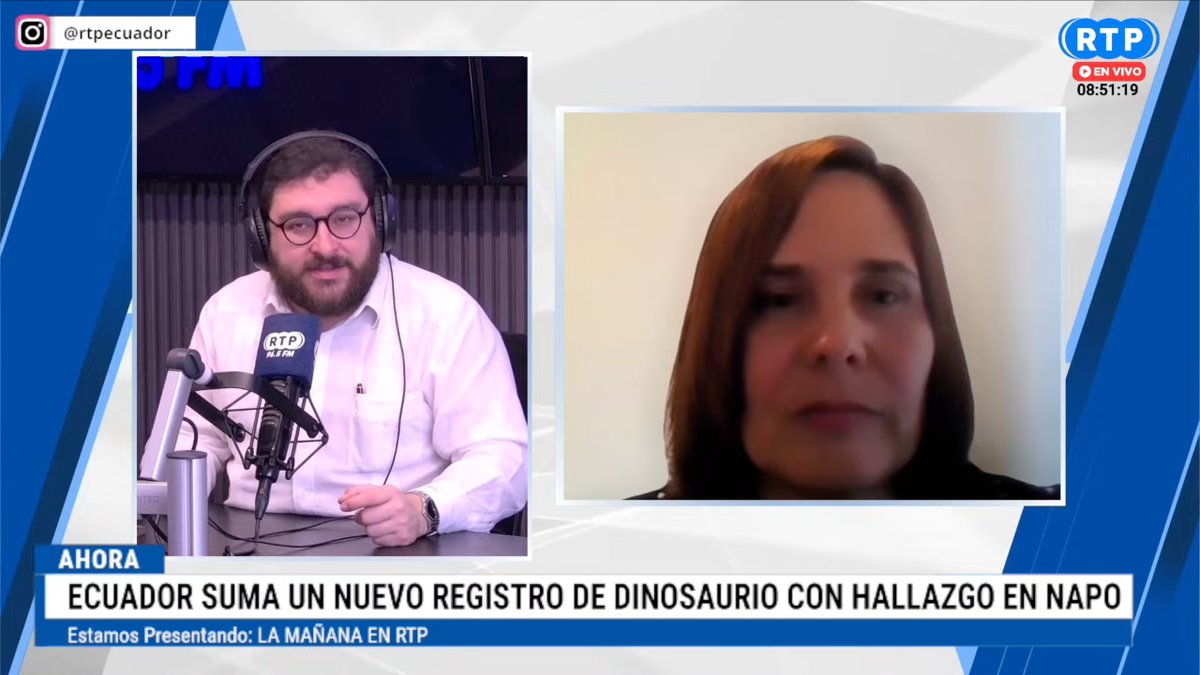 u_ikiam's tweet photo. #IkiamEnMedios

 🦕¿Cómo un hallazgo ocurrido tras un deslizamiento en una comunidad de Napo terminó convirtiéndose en el primer dinosaurio registrado en la Amazonía ecuatoriana y el segundo del Ecuador?

Acompaña a la Dra. Corina Campos en RTP 96.5 FM, docente de Geociencias de Ikiam,  y descubre la historia detrás de este importante hallazgo científico, cultural y social. Los restos, correspondientes a un saurópodo titanosaurio que vivió hace entre 66 y 72 millones de años, fueron encontrados en 2018 por habitantes de la comunidad de Venecia (Napo). Años después, en 2024, la comunidad contactó a Ikiam por la extraña morfología de los fósiles.

A partir de ese momento, Ikiam convocó al reconocido paleontólogo argentino Sebastián Apesteguía, quien lideró el estudio del primer dinosaurio descrito en el Ecuador, para conformar el equipo de investigación que hizo posible este nuevo descubrimiento.

🎙️ Conéctate a la entrevista y conoce más sobre esta interesante historia:
https://t.co/d6KSH19FzW