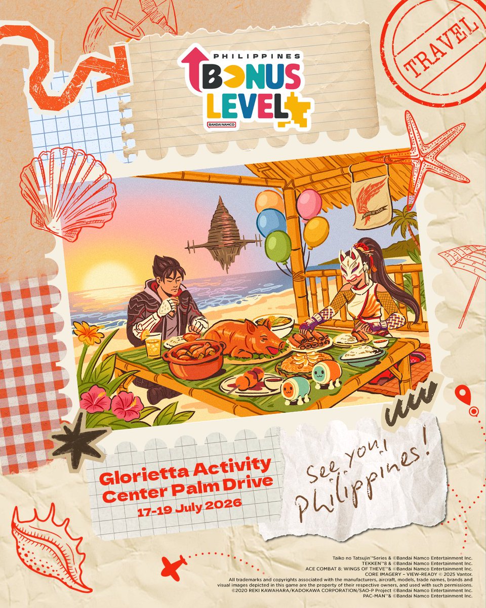 BandaiNamcoSEA's tweet photo. Uy, Philippines! π£β
Join us at #BonusLevelPH for 3 days of hands-on demos, immersive photo ops, exclusive freebies, and much more!ποΈEntry is FREE, so bring your barkada!β
β
π
17β19 July 2026β
π Glorietta Activity Center Palm Drive, Makatiβ
π Swipe to find out more! https://t.co/MENTSG43i1