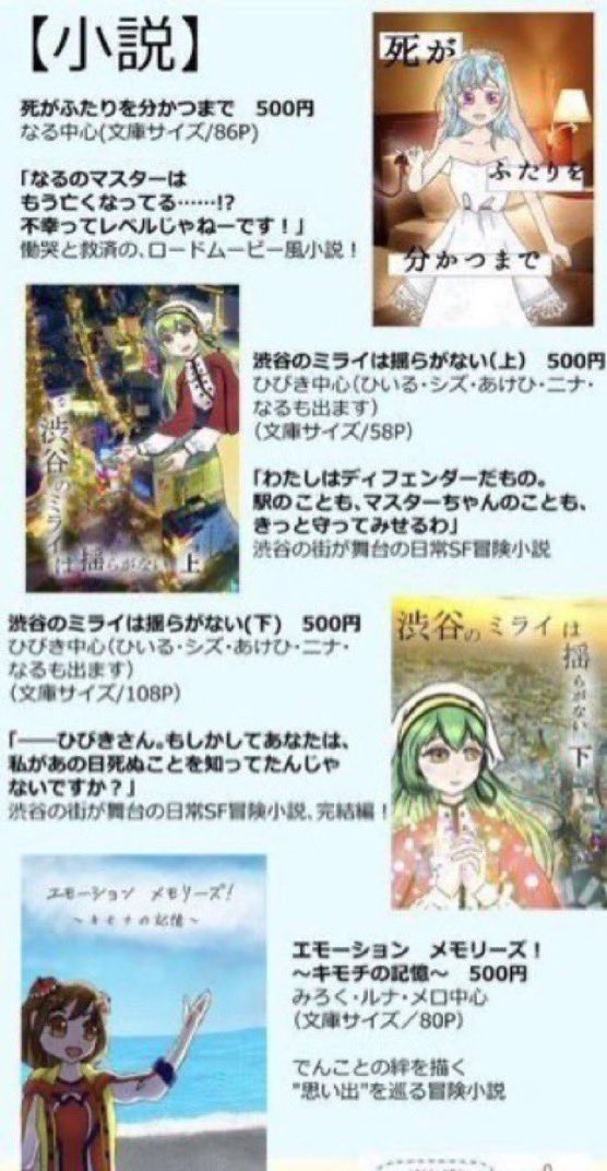 ssss_ekimemo's tweet photo. #フットバ22 お品書きです
3月に作ったコピー本の印刷所製本版のほか、街歩き本『ブラでんこ』や小説があります https://t.co/8Rhr9cioYk