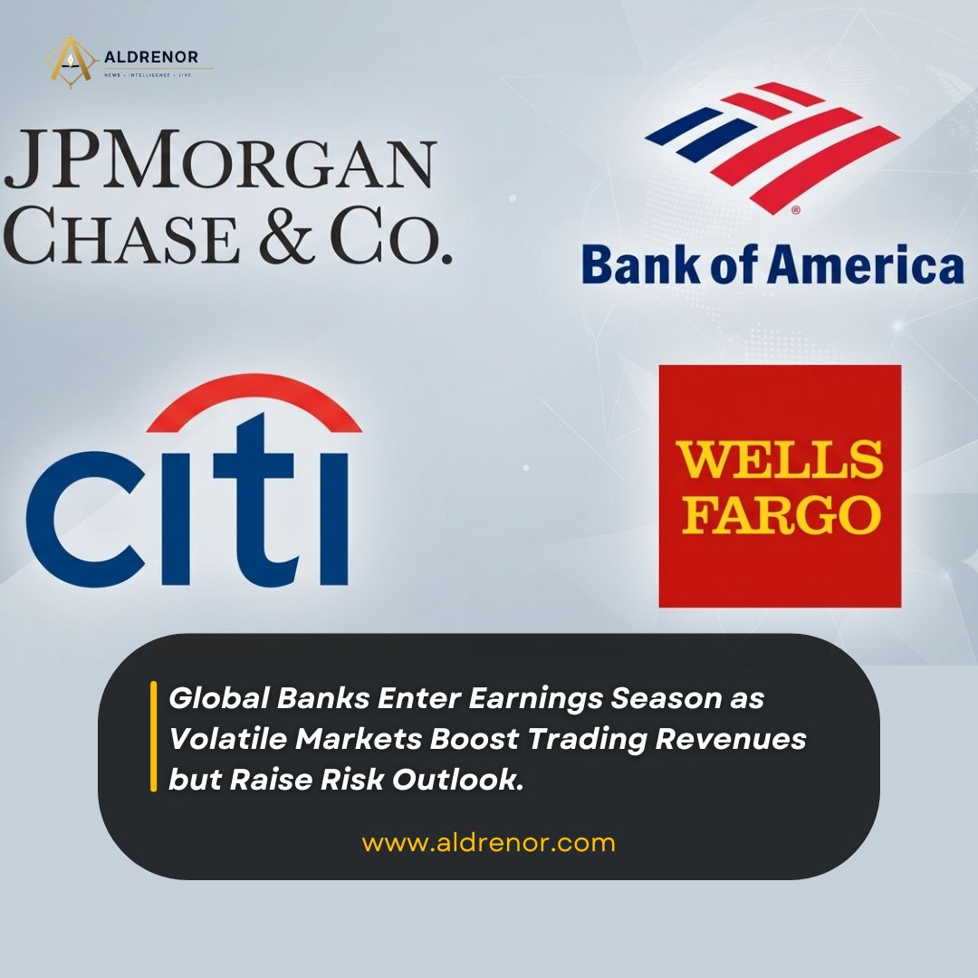 Aldrenor's tweet photo. Global banks begin Q2 earnings with trading revenues expected to rise amid market volatility.

Investors, however, are focused on credit quality, loan demand, capital allocation and forward guidance, not just profits.

https://t.co/dFxCz1qo0s

#Markets #Banking #Earnings #Finance https://t.co/BWkN4TBknb