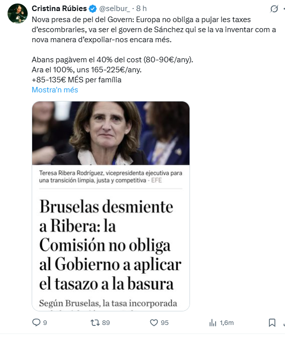 Mitra1984's tweet photo. Els ajuntaments d'esquerres "progressistes" son més bruts que les escombraries que no saben reciclar. https://t.co/ty6zrPr1VI