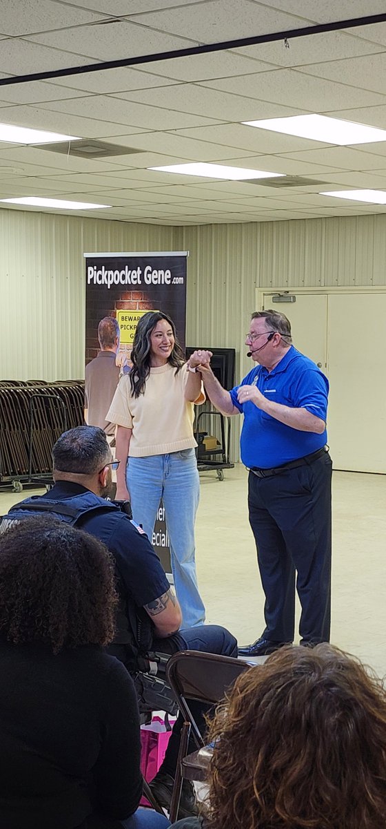 PickpocketGene's tweet photo. Had a great time presenting my Teamwork keynote for the City of Odessa, MO! Great volunteers helped illustrate teamwork, communication, perspective, and taking action. Even the K-9 officer's partner got in on the fun—one look from the handler, and the ball stayed put. https://t.co/qdka5M1EWZ
