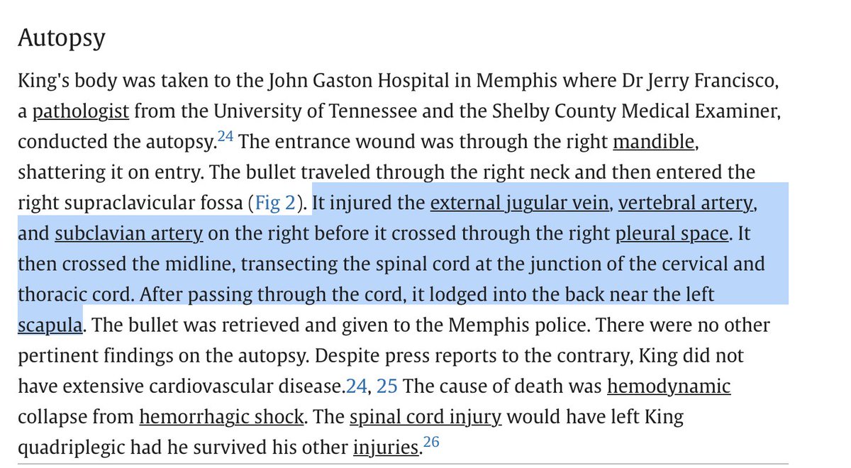 Cernovich's tweet photo. MLK JR. 

Shot with a 30-06.

Bullet lodged inside. 

No exit wound. https://t.co/KgYSLR9tp6