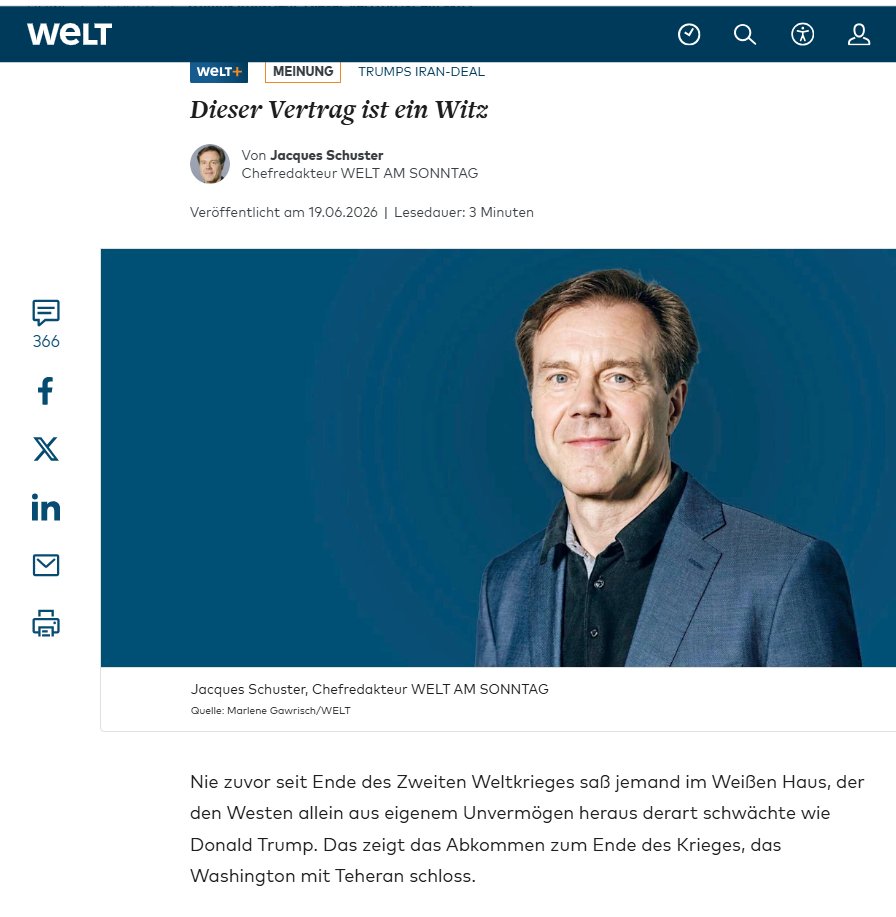 Zeitungsjunge2's tweet photo. Wer ernsthaft glaubt, dass es neben Israel-Loyalität der Springer-Hasbara-Bubble noch "US-Loyalität" gäbe, die nicht nur ideologisches Feigenblatt (+ zwecks boomeresken Rechts-/Links-Trolling) und allein MIGA-abgeleitet ist, der fristet ein Patridiotismus-Dasein im Endstadium.👨‍⚕️ https://t.co/gFNSDMNwPa