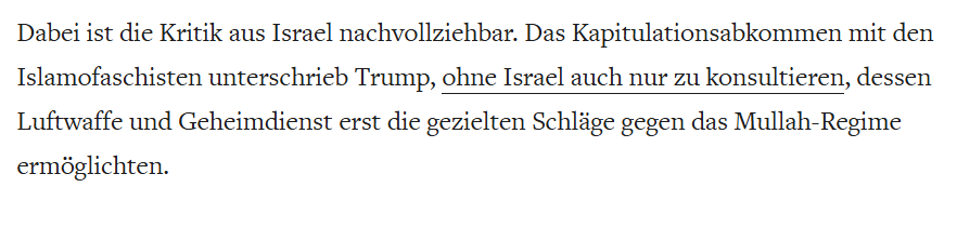 Zeitungsjunge2's tweet photo. Wer ernsthaft glaubt, dass es neben Israel-Loyalität der Springer-Hasbara-Bubble noch "US-Loyalität" gäbe, die nicht nur ideologisches Feigenblatt (+ zwecks boomeresken Rechts-/Links-Trolling) und allein MIGA-abgeleitet ist, der fristet ein Patridiotismus-Dasein im Endstadium.👨‍⚕️ https://t.co/gFNSDMNwPa
