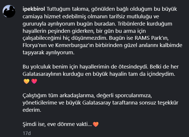 gibbybaris's tweet photo. 🟠 Eczacıbaşı'nın eski İletişim, Pazarlama ve Sponsorluk Yöneticisi İpek Birol'un paylaşımı:

"Şimdi ise, eve dönme vakti...🧡" https://t.co/GB6bObJ4vX