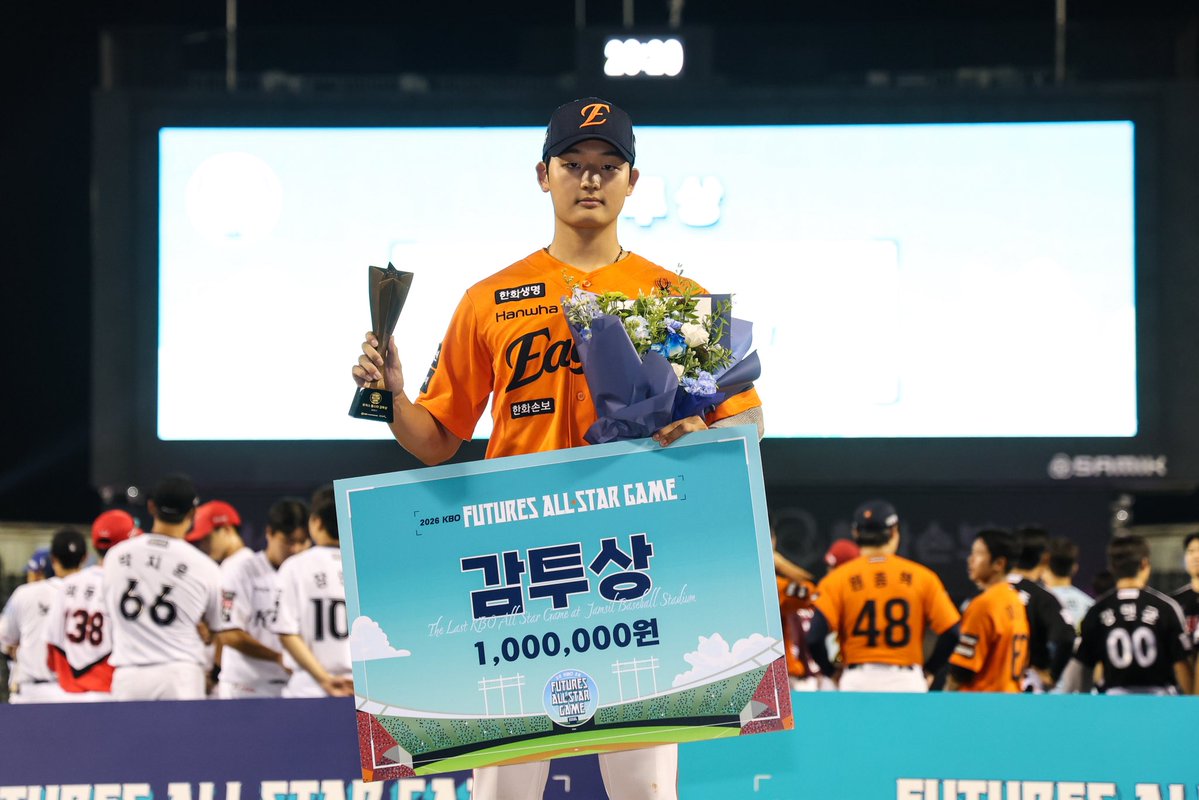 hoodi_thespace's tweet photo. 2026 한화이글스 퓨처스 올스타 4인방과 북부올스타 감독 이대진 감독🦅

(첫 사진 좌측부터)
위니-이대진 감독-이도훈-이지성-원종혁-강건우(감투상 수상🏆) https://t.co/u88AymJwgN