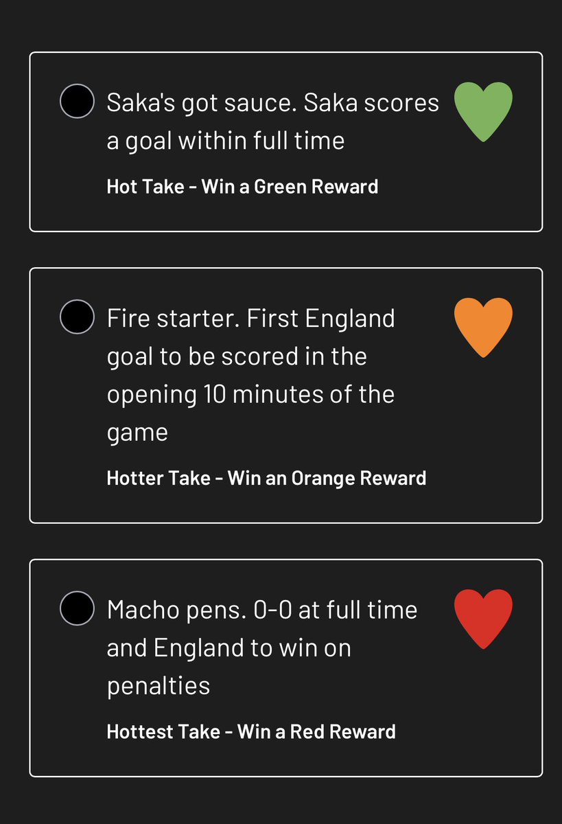 catchagem_'s tweet photo. A new opportunity for FREE Nando's is live for 24 hours 💎 Which one is going to happen? 

✅ Get a GREEN REWARD if SAKA scores a goal within full time
🧡 Get a ORANGE REWARD if England scores within 10 mins of the game 
🔴 Get a RED REWARD if the score is 0-0 full time and England wins on penalties 

Fill out the form here by 4pm Saturday 11th July: https://t.co/suu1sXmUc3