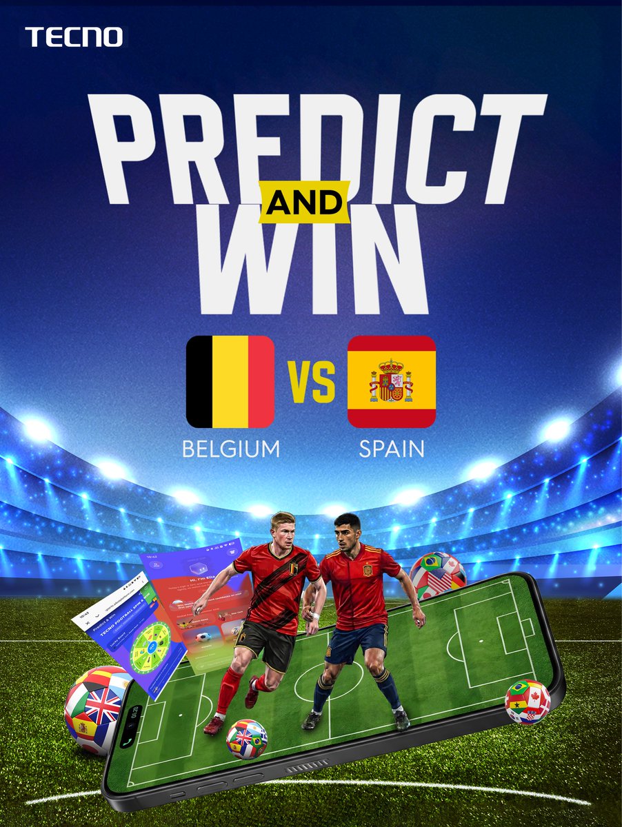 TECNOMobileNG's tweet photo. We will give 5k each to first 3 people who predict correctly using #BringTheGameToLife and #WatchWithTECNO

Shall we? 

Predict the final score!

#BringTheGameToLife #TECNOCAMON50 #TECNOAI #WatchWithTECNO https://t.co/FYCXTGEuXO