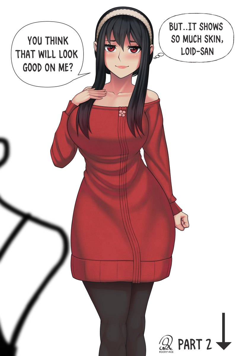 TheRockyArtist's tweet photo. Yor trying on something new for Loid (1/2) https://t.co/4XOR0F6hFA